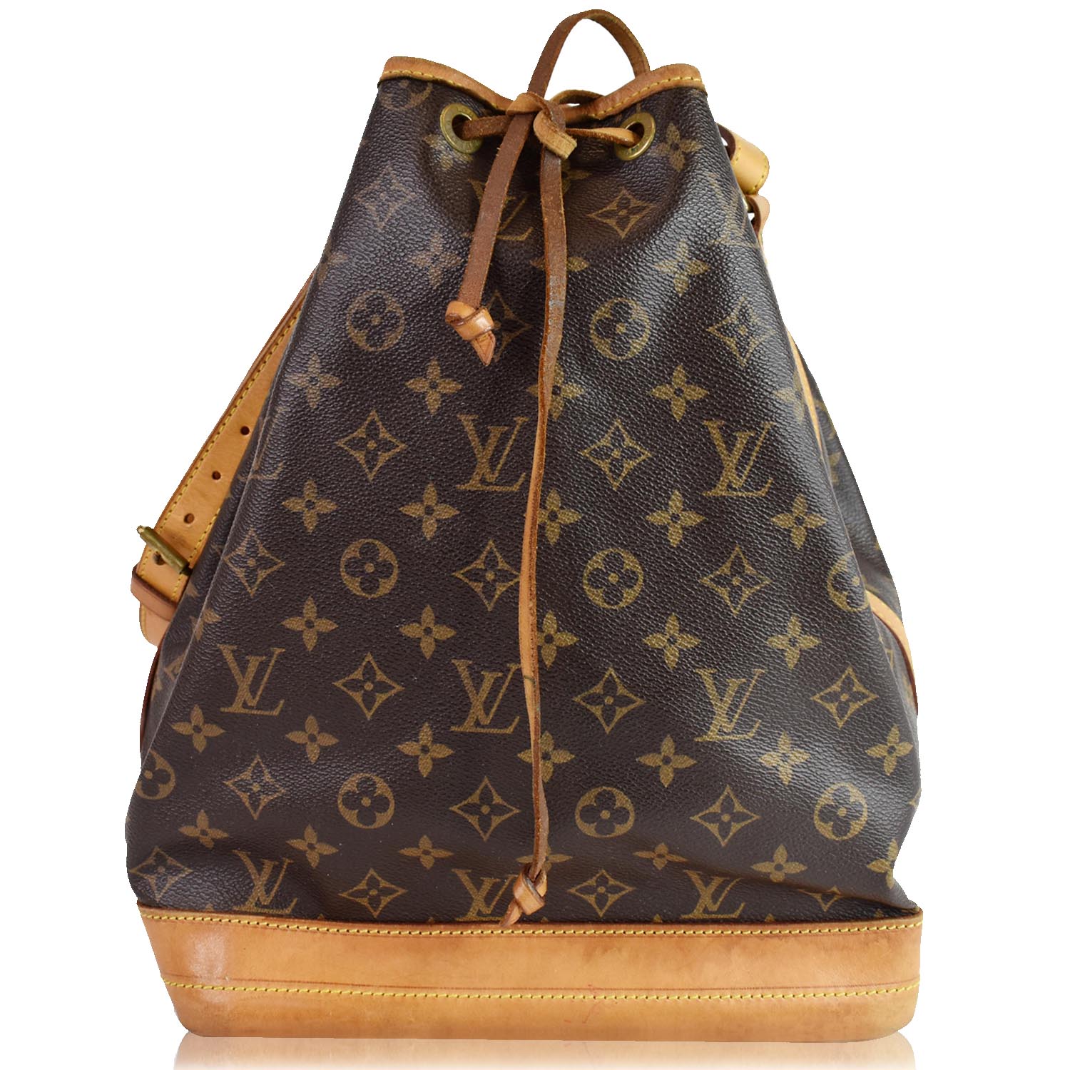 LOUIS VUITTON Large Noe Monogram Canvas Shoulder Bag Brown