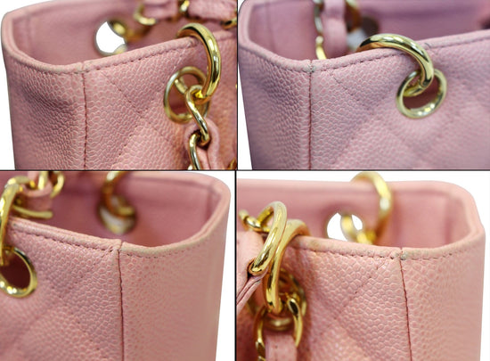 CHANEL PST Petit Shopping Caviar Leather Tote Bag Pink