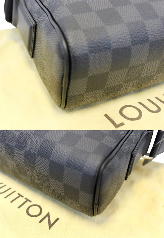 LOUIS VUITTON Damier Graphite Dayton Reporter PM Blue 1201611