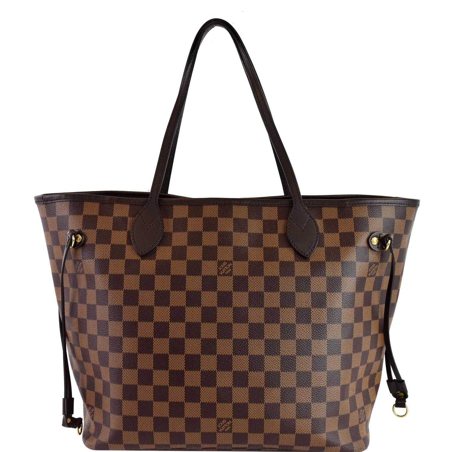 LOUIS VUITTON Neverfull MM Damier Ebene Shoulder Tote Bag Brown