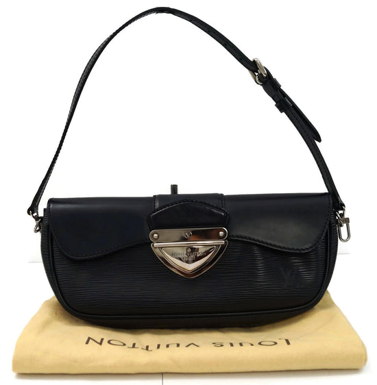 LOUIS VUITTON Epi Montaigne Clutch Black 1286528