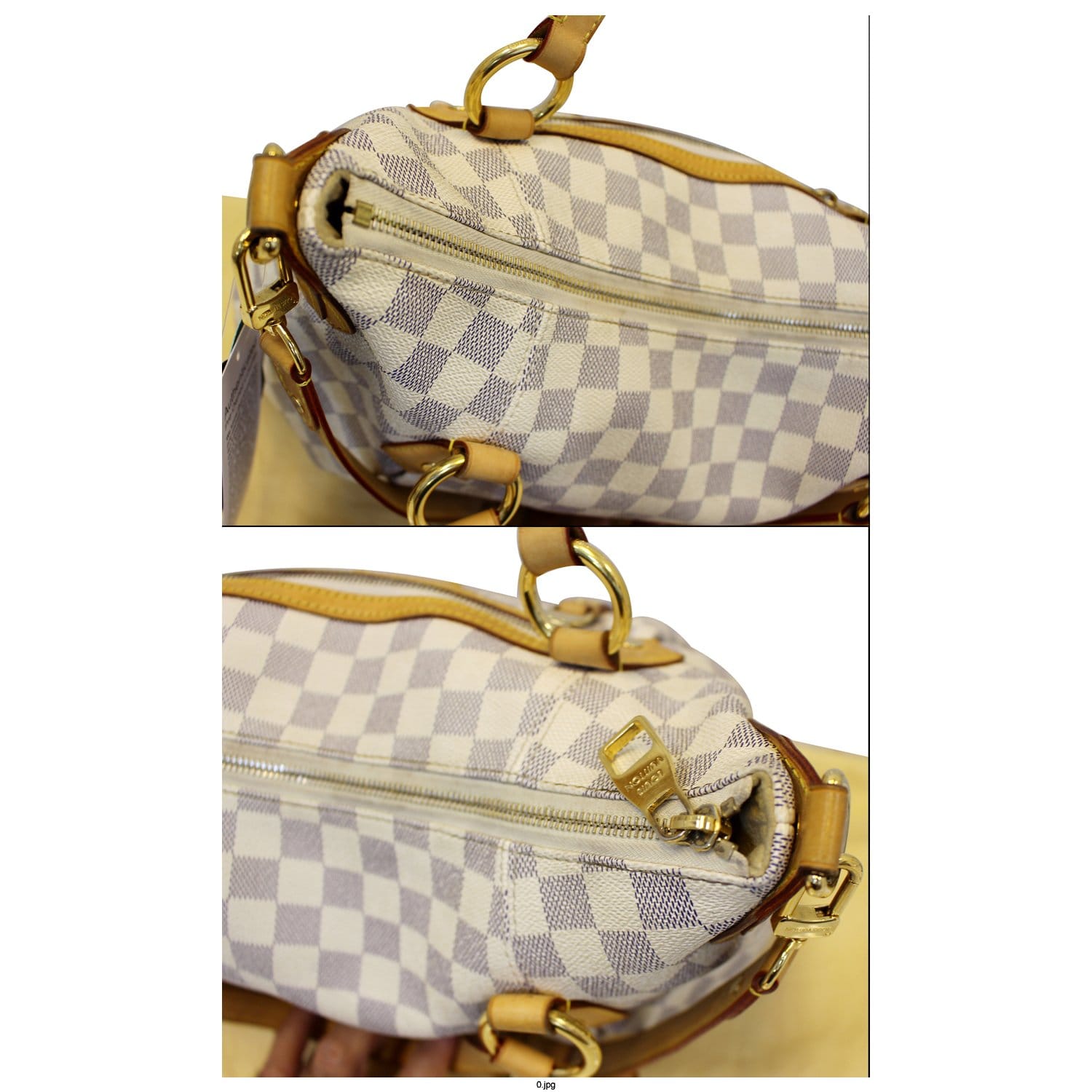 LOUIS VUITTON Evora MM Damier Azur Tote Shoulder Bag-US