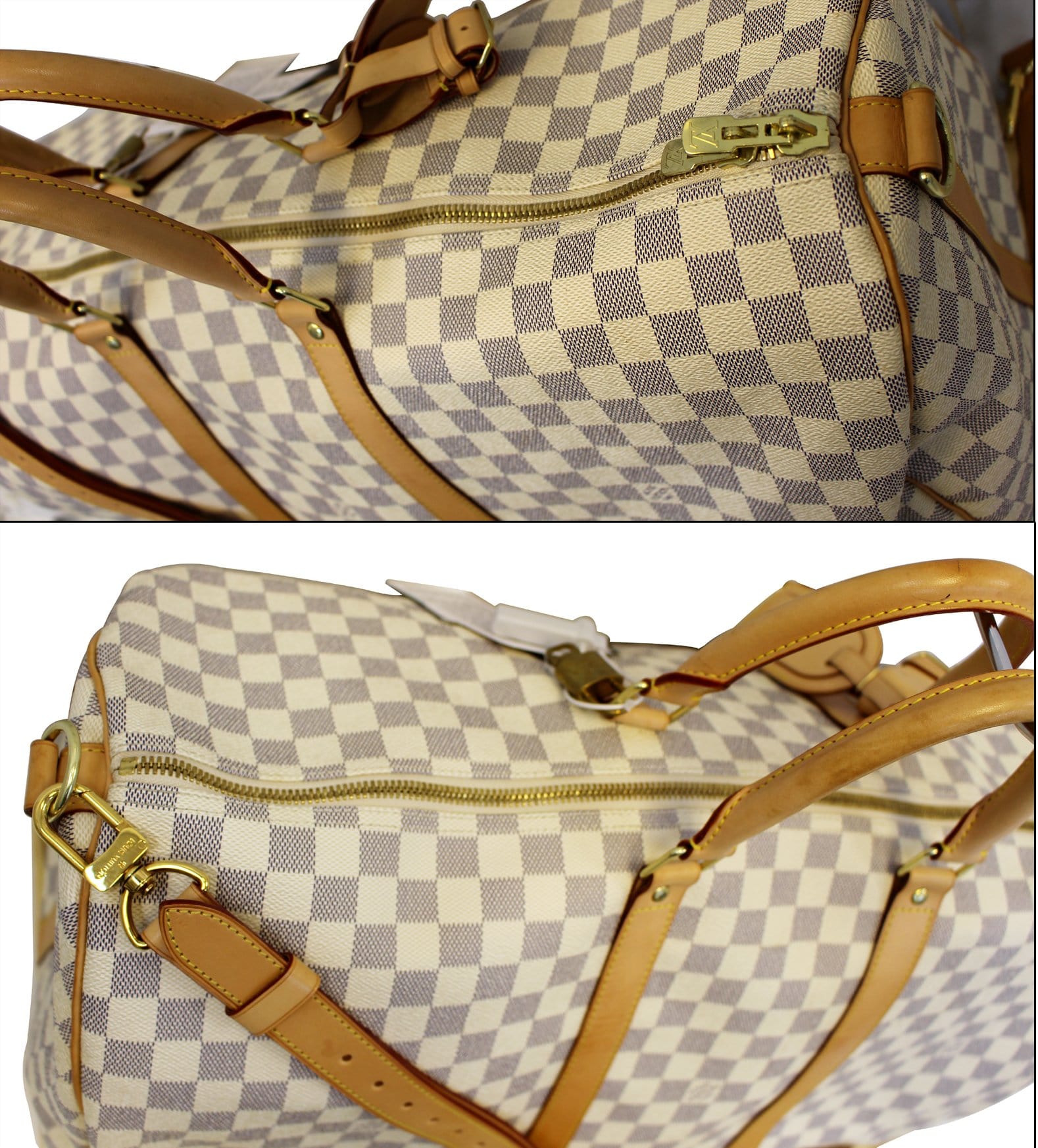 Louis Vuitton Damier Azur Keepall Bandouliere 55 Bag - Yoogi's Closet