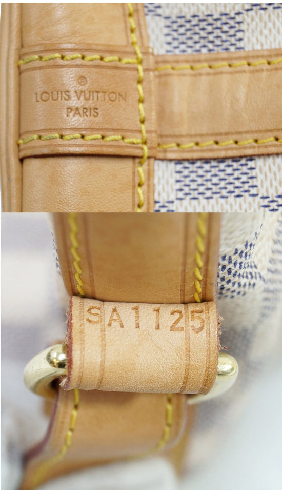 tas shoulder-bag Louis Vuitton White Damier Azur Canvas Noe BB