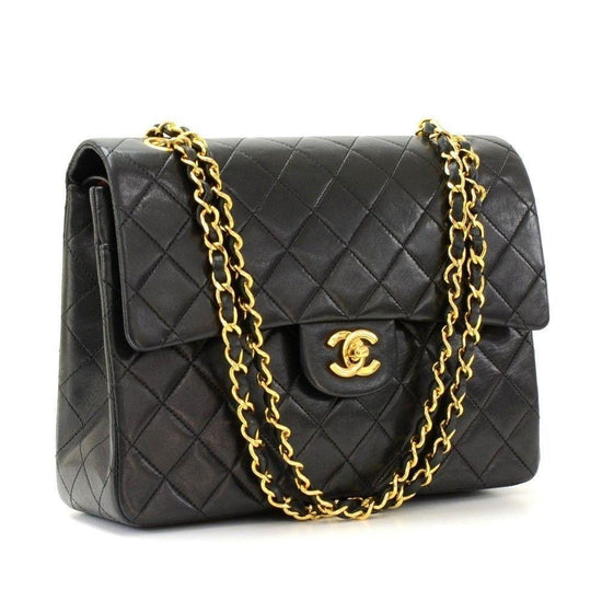 CHANEL Full Flap Chain Shoulder Bag Clutch Black Quilted Lambskin Leather  ref.525631 - Joli Closet