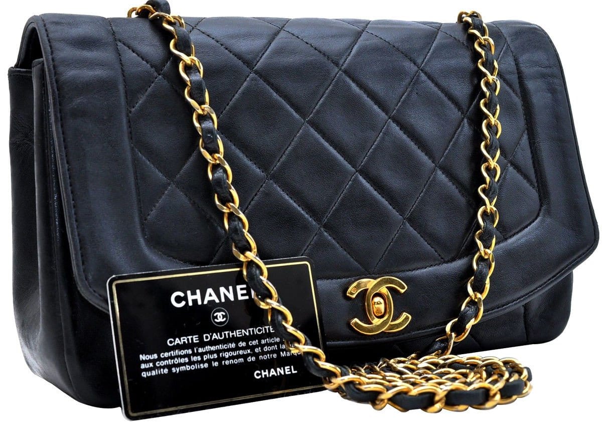 Chanel Vintage Chanel 9 Black Quilted Lambskin Leather Chain Mini 