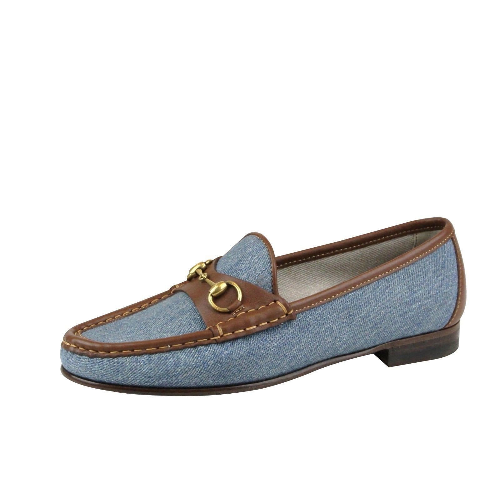 Gucci Shoes Blue Women   Gucci Horsebit Denim Loafer Shoe