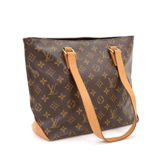 LOUIS VUITTON Cabas Piano Monogram Canvas Shoulder Bag Brown