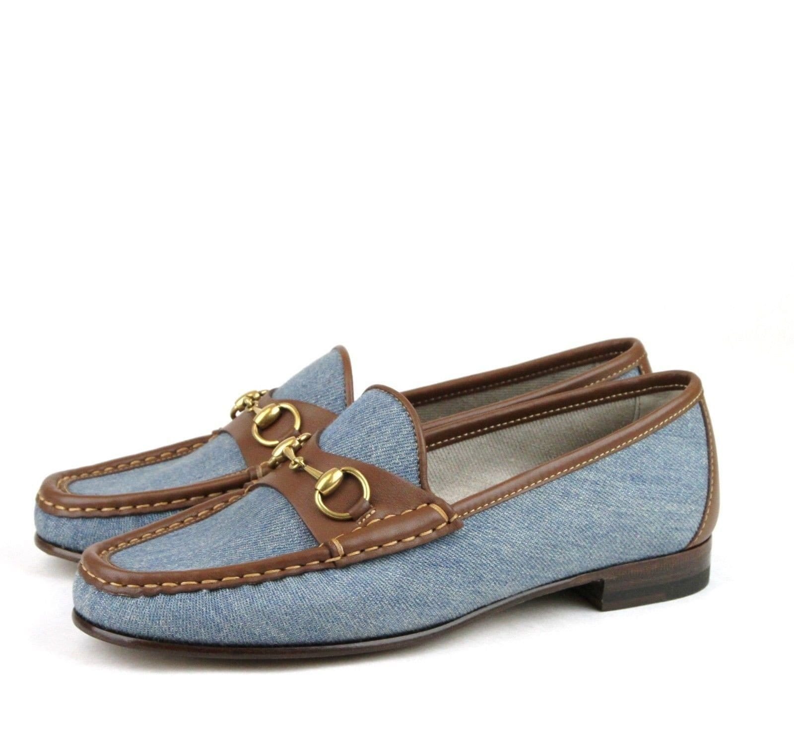 Gucci Shoes Blue Women - Gucci Horsebit Denim Loafer Shoe