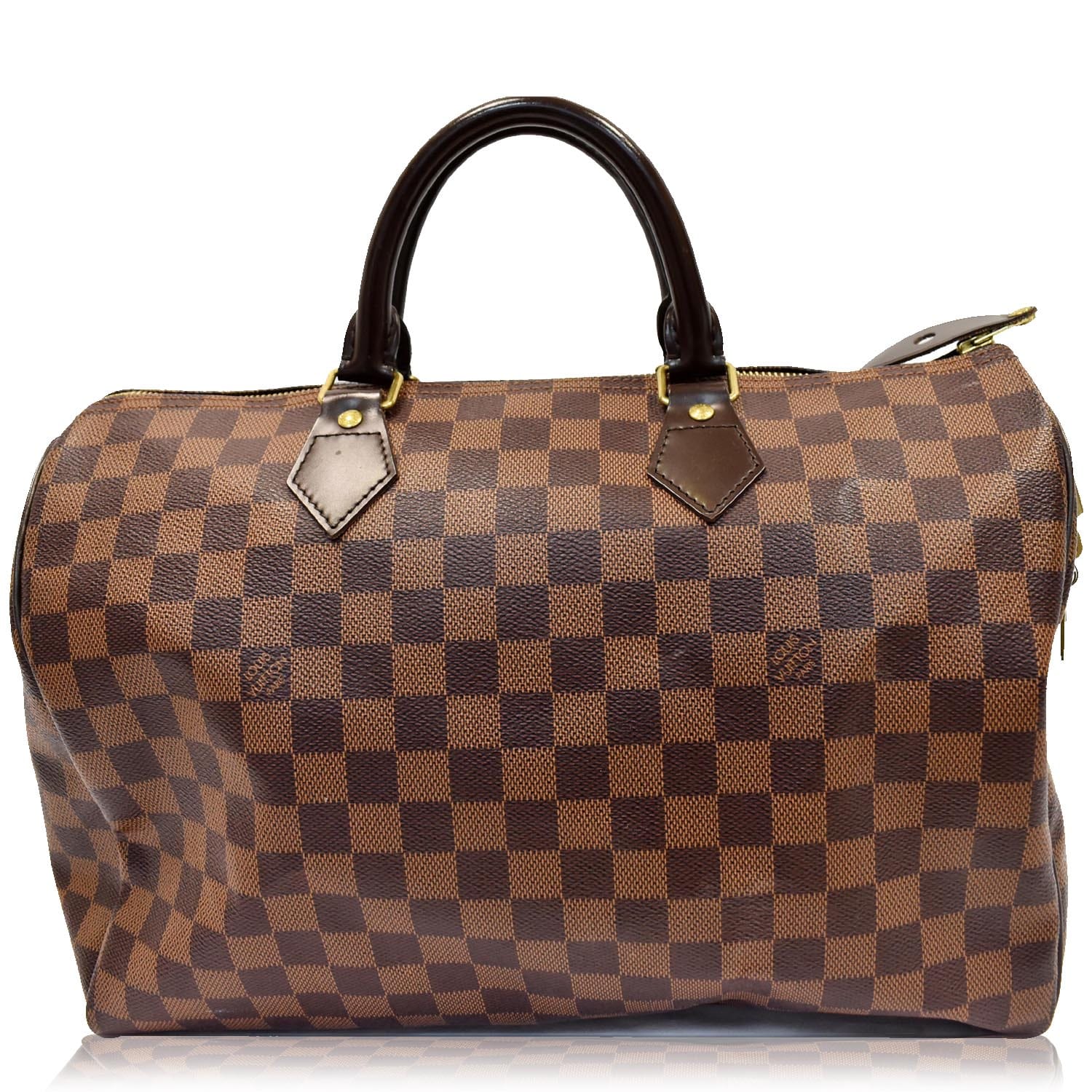 Louis Vuitton Speedy 35 Damier Ebene Leather Brown Handbag