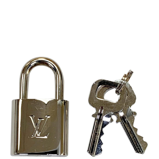 Louis Vuitton Silver Padlock and Key Set Lock Bag Charm 4LV1104