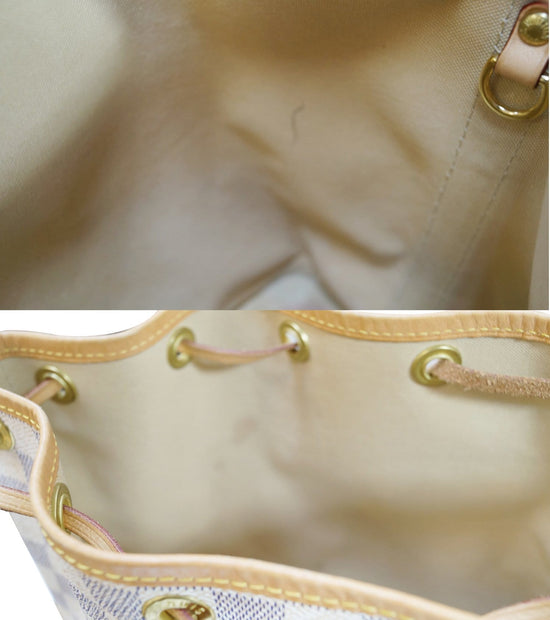 Louis Vuitton, Bags, Louis Vuitton Noe Bb Shoulder Bag N422 Damier Azur  Canvas White Women Lv