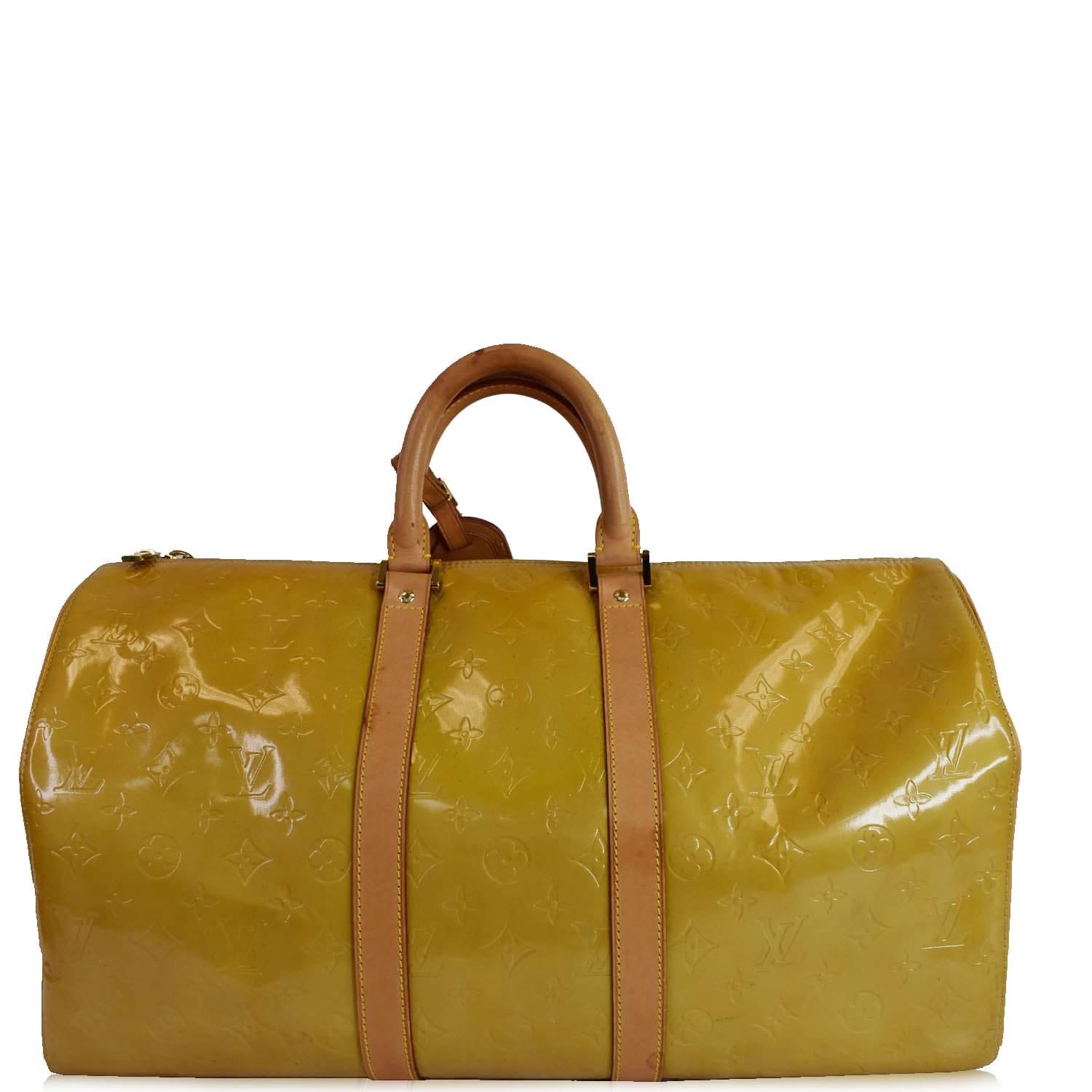 Pre-owned Louis Vuitton Pale Yellow Monogram Vernis Leather Good