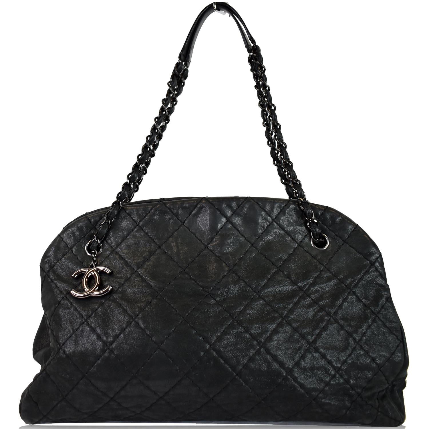Chanel Metallic Gold Leather Modern Chain Bowling Bag.  Luxury, Lot  #56289