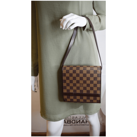 Pre-owned Louis Vuitton 2001 Mini Damier Ebene Tribeca Shoulder Bag In  Brown