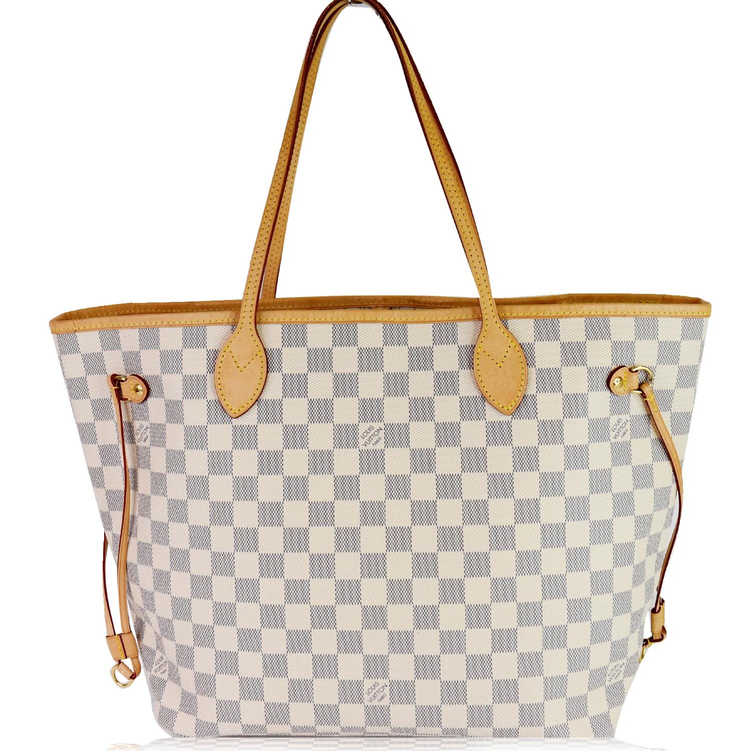 LOUIS VUITTON Damier Azur White Neverfull MM Tote Bag