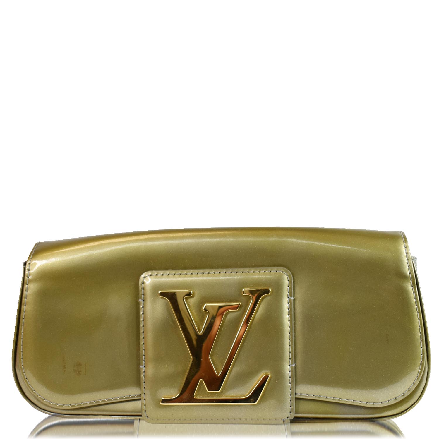 Sobe patent leather clutch bag Louis Vuitton Green in Patent