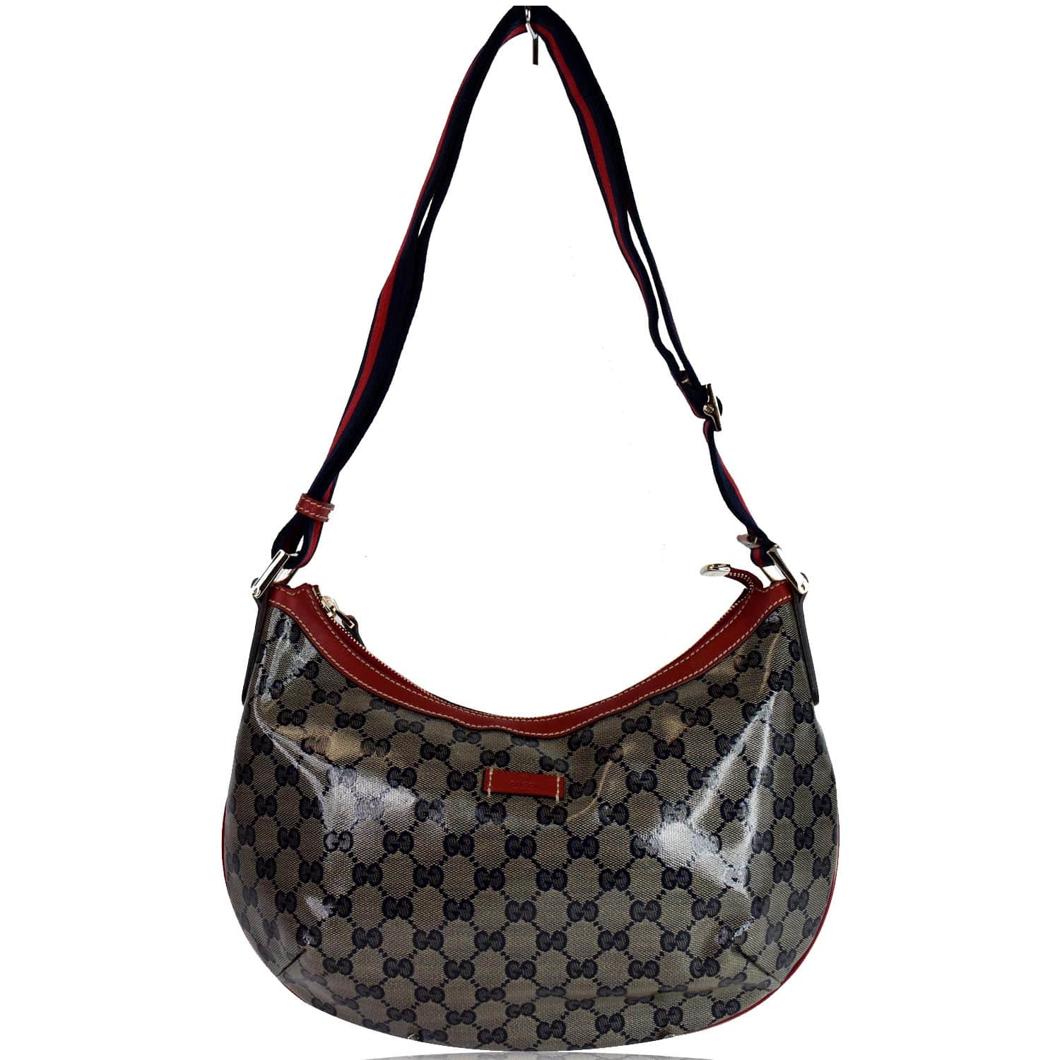 Gucci Web Messenger Monogram GG Medium Brown/Green/Red in Canvas Leather  with Silver-tone - US