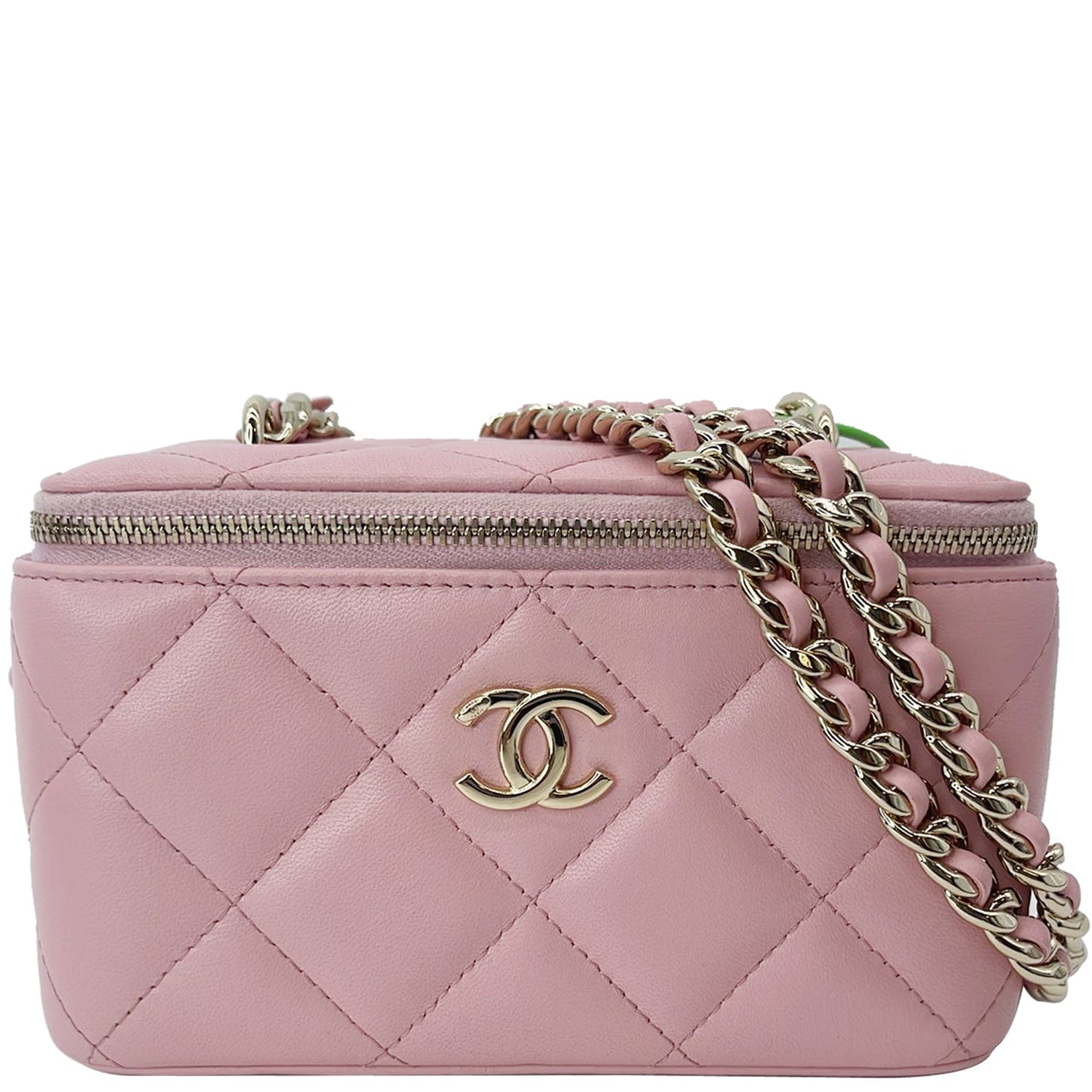 pink and white chanel purse box