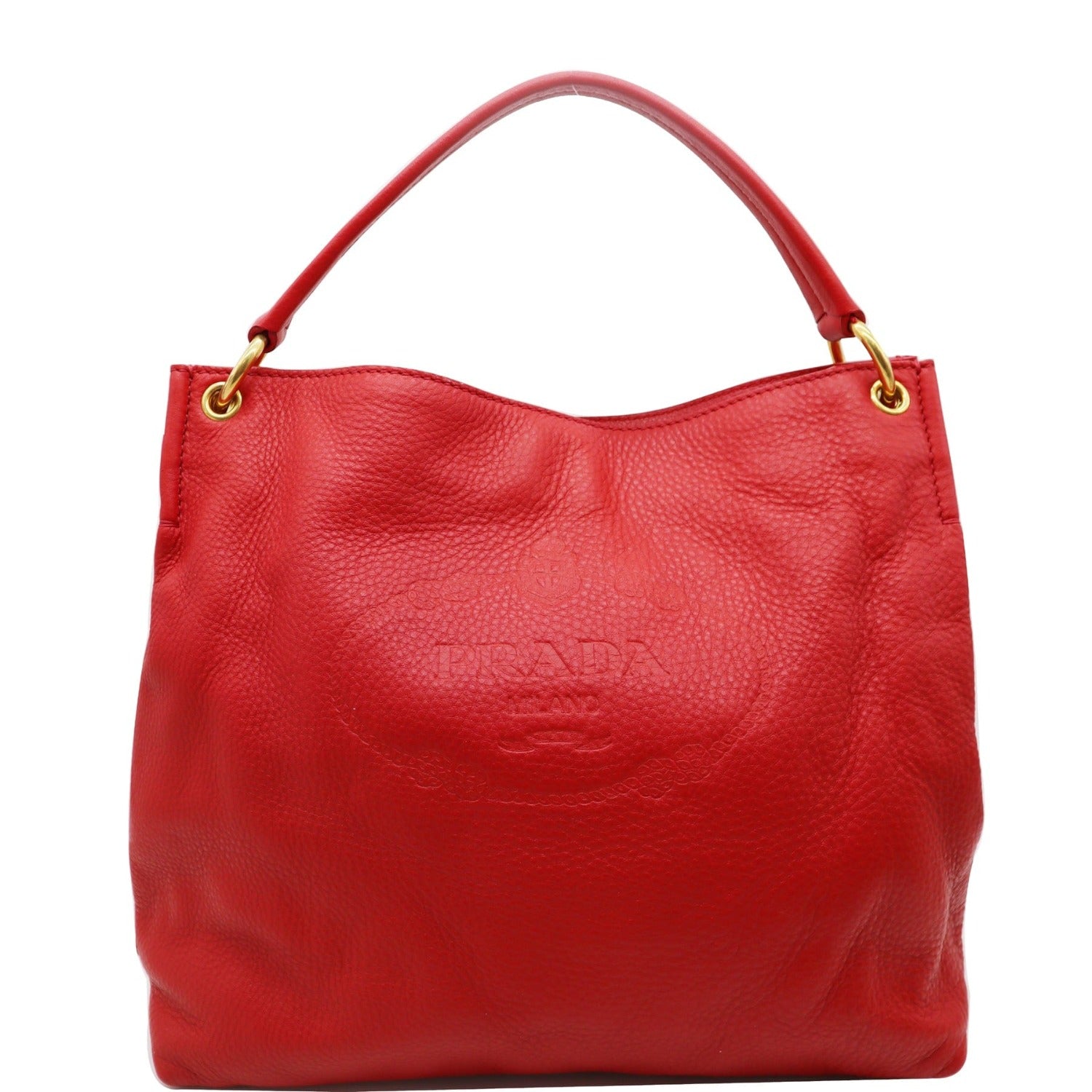 Prada+Tote+Large+Shopping+Shoulder+Bag+Vitello+Phenix+Red+Leather