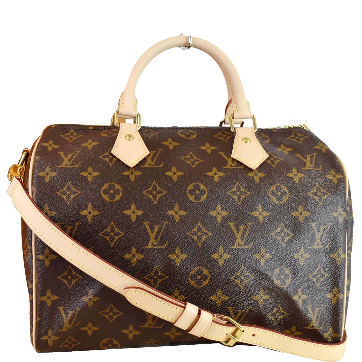 Speedy bandoulière leather crossbody bag Louis Vuitton Brown in