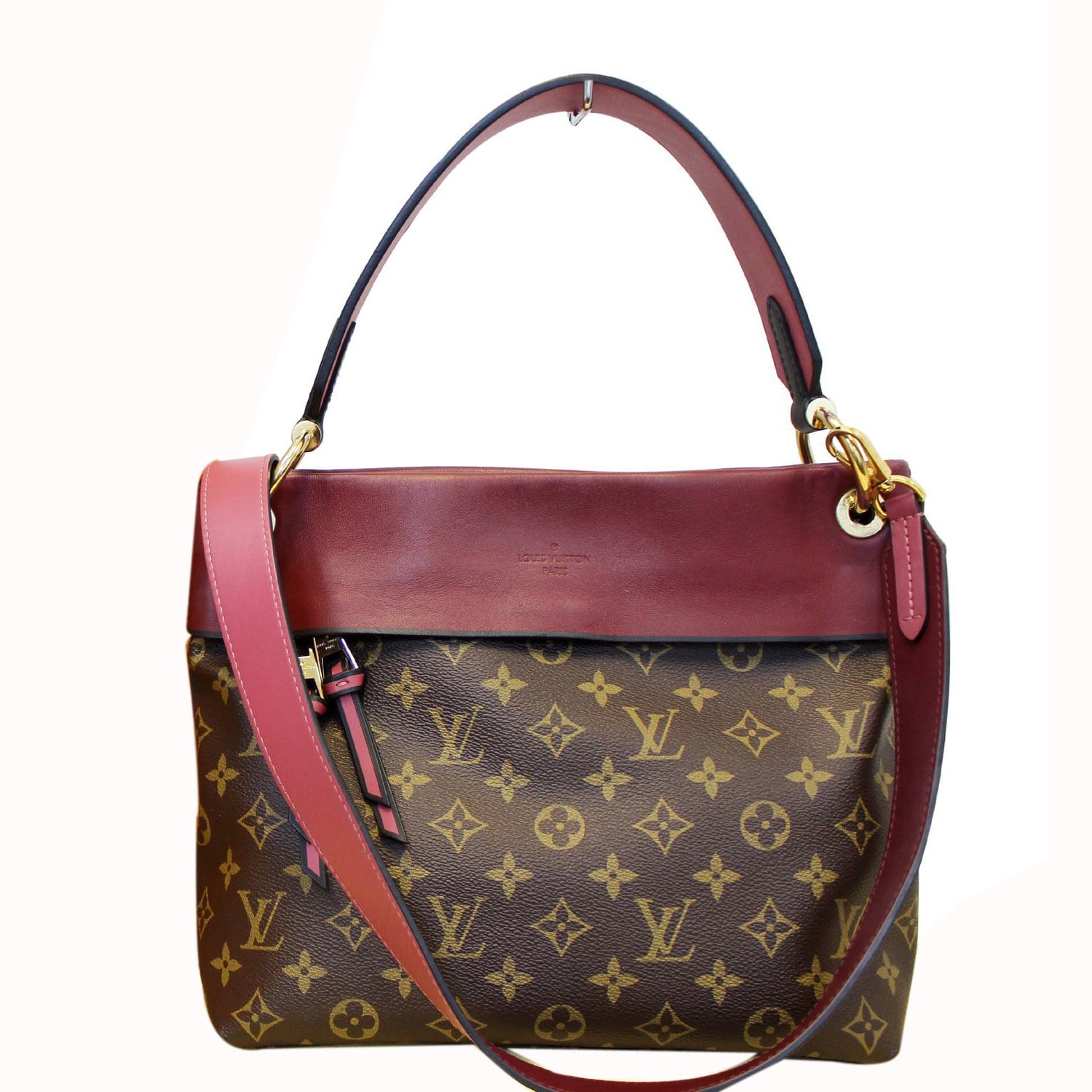 Louis Vuitton LV Tuileries Shoulder Hobo Bag Monogram Maroon