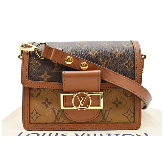 LOUIS VUITTON Dauphine Mini Monogram Reverse Canvas Shoulder Bag Brown