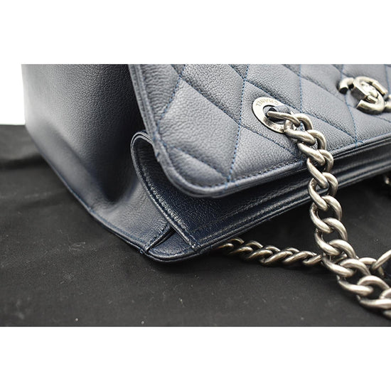 CHANEL City Rock Quilted Leather Shopping Tote Bag Blue- 10% OFF