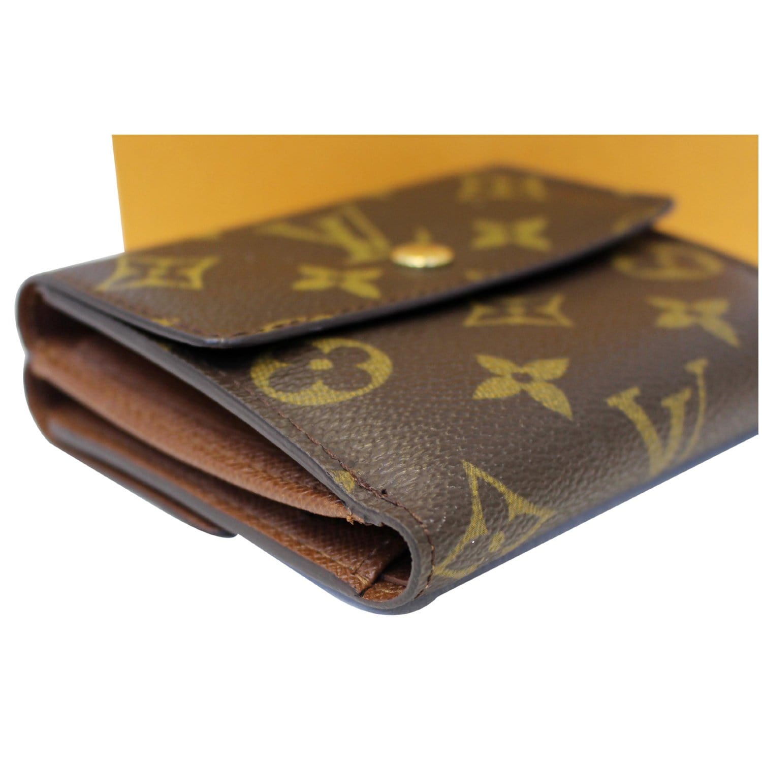 LOUIS VUITTON Elise Double Monogram canvas Wallet Brown