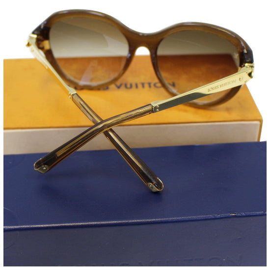 Louis Vuitton Gold Tone/ Brown Gradient Z0487W Petit Soupcon Cat Eye  Sunglasses at 1stDibs