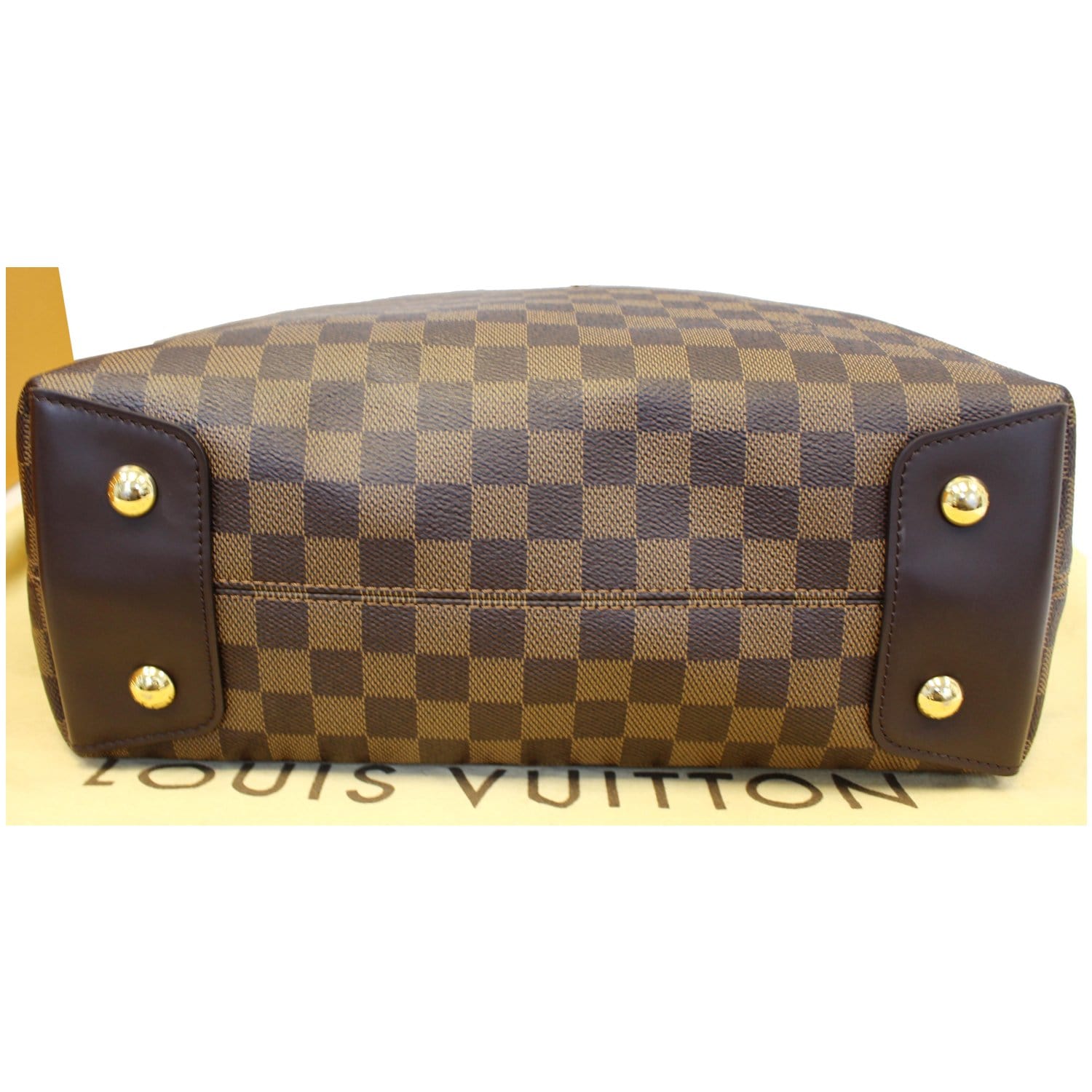 Louis Vuitton Duomo Handbag in Ebene Damier Canvas and Brown