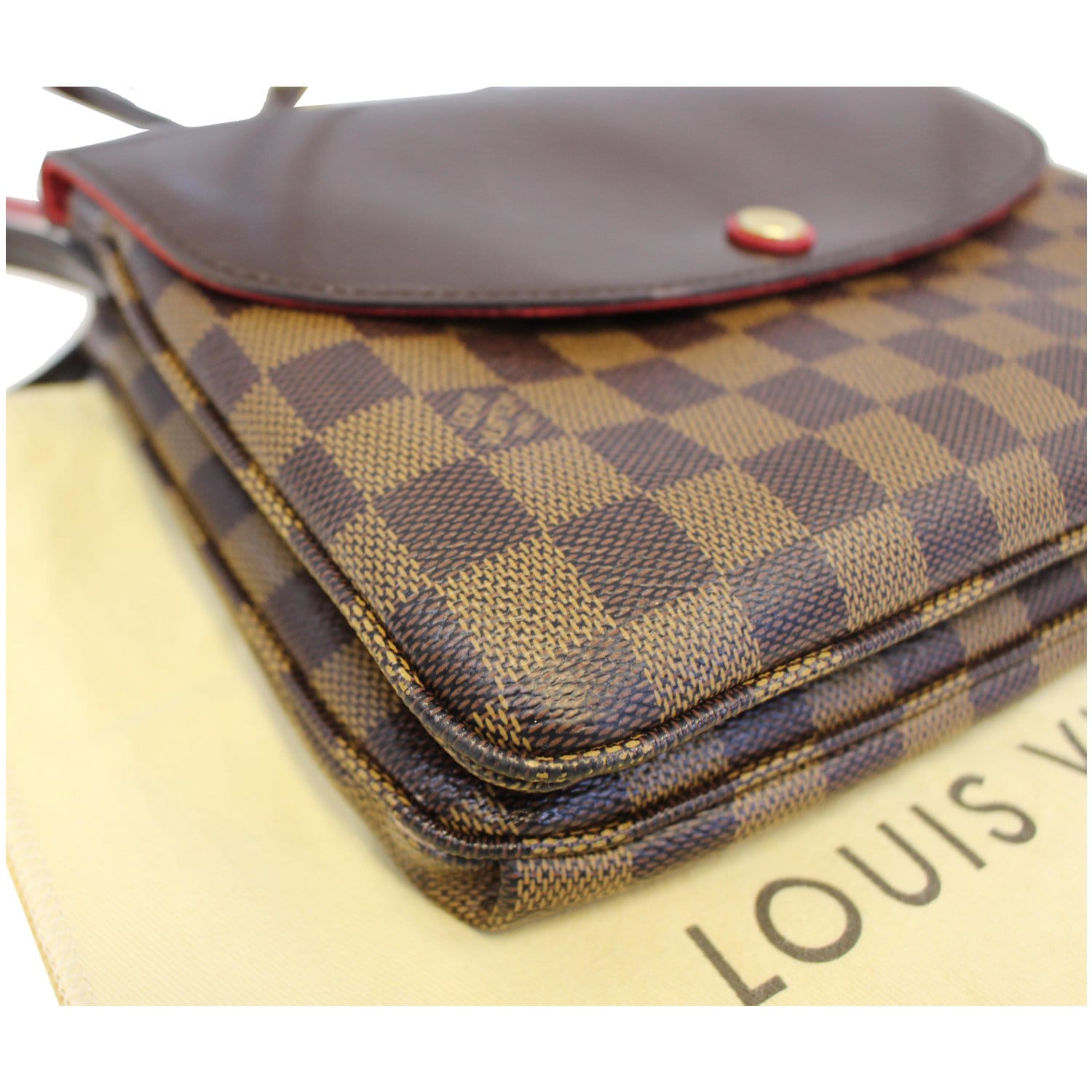 LOUIS VUITTON Twice Pochette Damier Ebene Crossbody Bag Brown-US