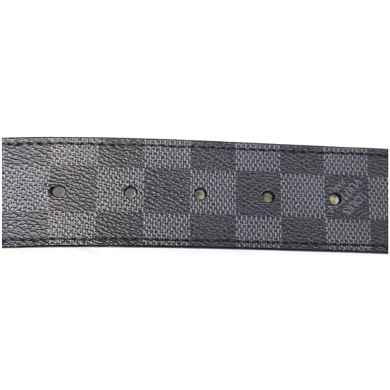 Louis Vuitton LV Initiales Damier Graphite Belt Black Cloth ref