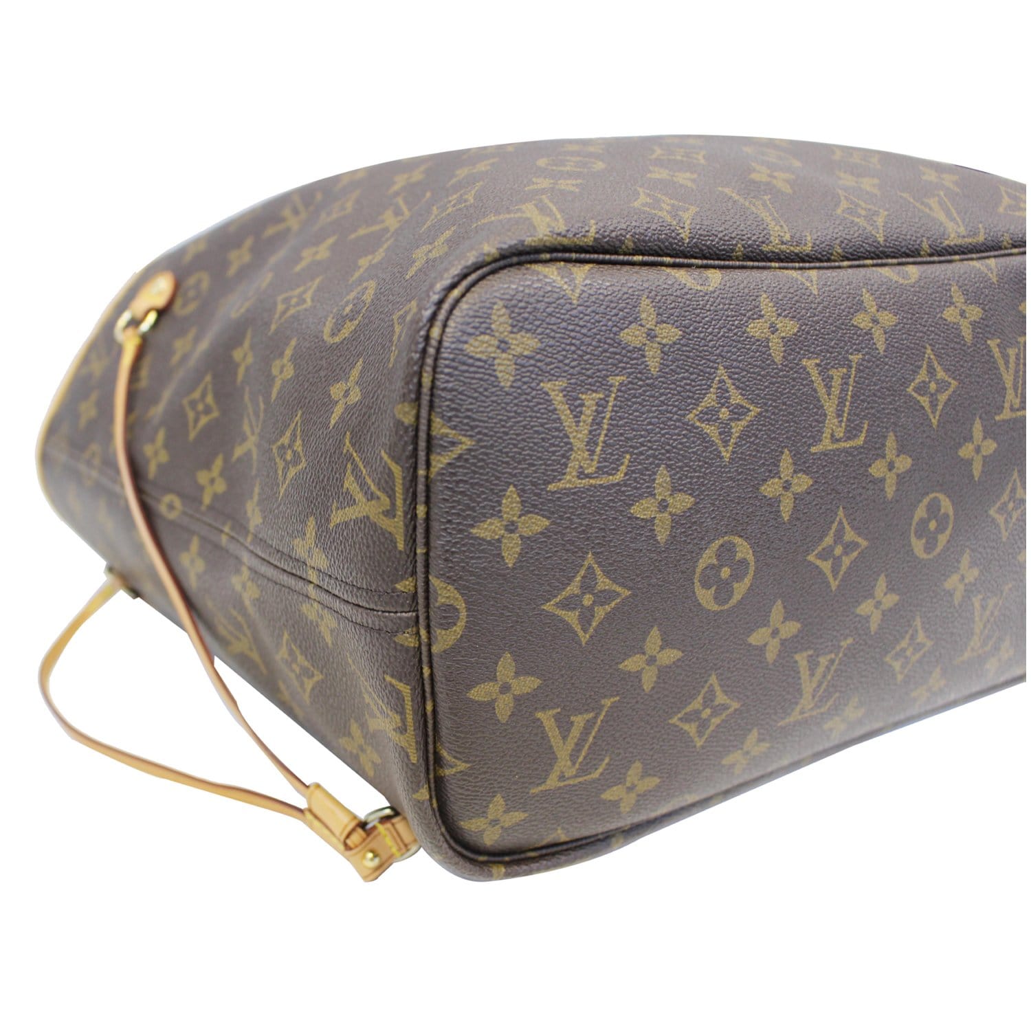 LOUIS VUITTON Neverfull MM Monogram Canvas Tote Bag Brown/Yellow