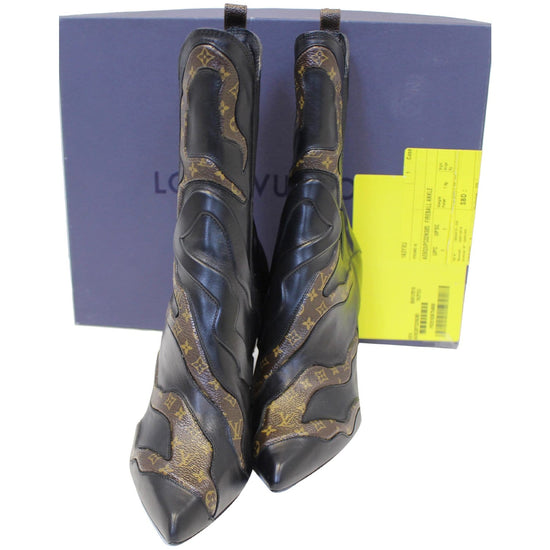 Louis Vuitton, Shoes, New Louis Vuitton Leather Fireball Western Boots  Size 38