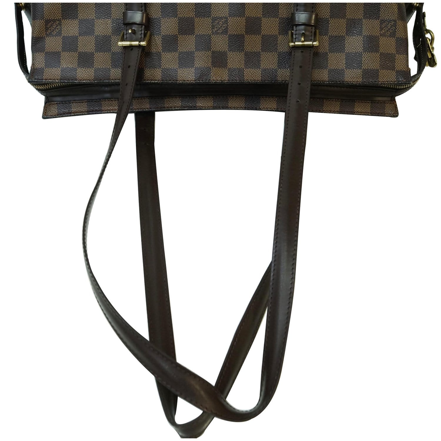 LOUIS VUITTON Chelsea Damier Ebene Shoulder Bag Brown