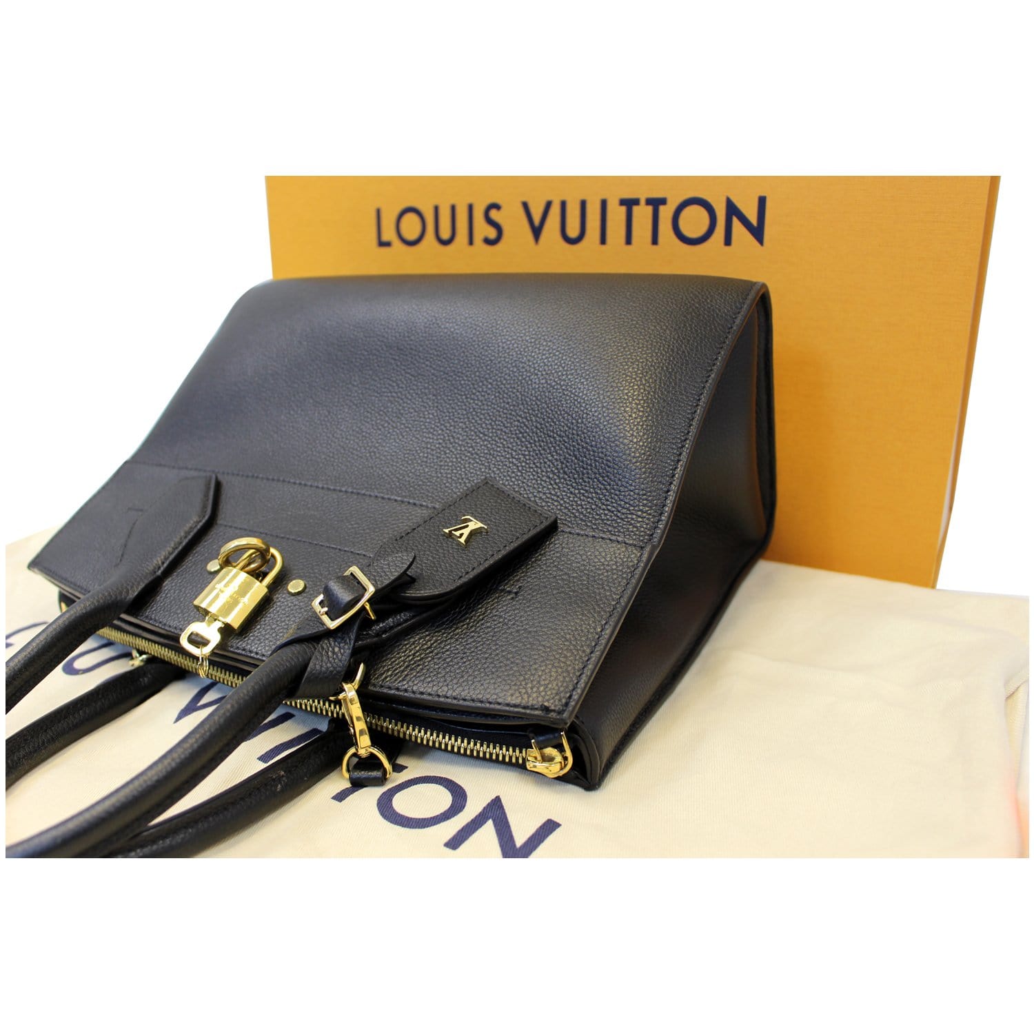 LOUIS VUITTON City Steamer MM Noir Black Leather Shoulder Bag-US