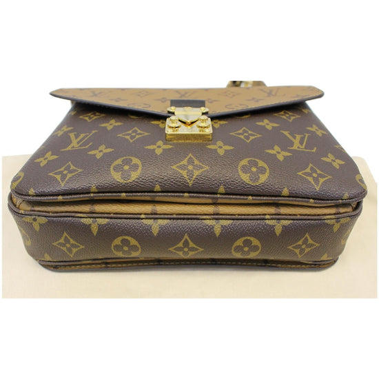 Louis Vuitton Ebene Reverse Monogram Coated Canvas Pochette Mètis Gold Hardware, 2021-2022 (Like New), Womens Handbag