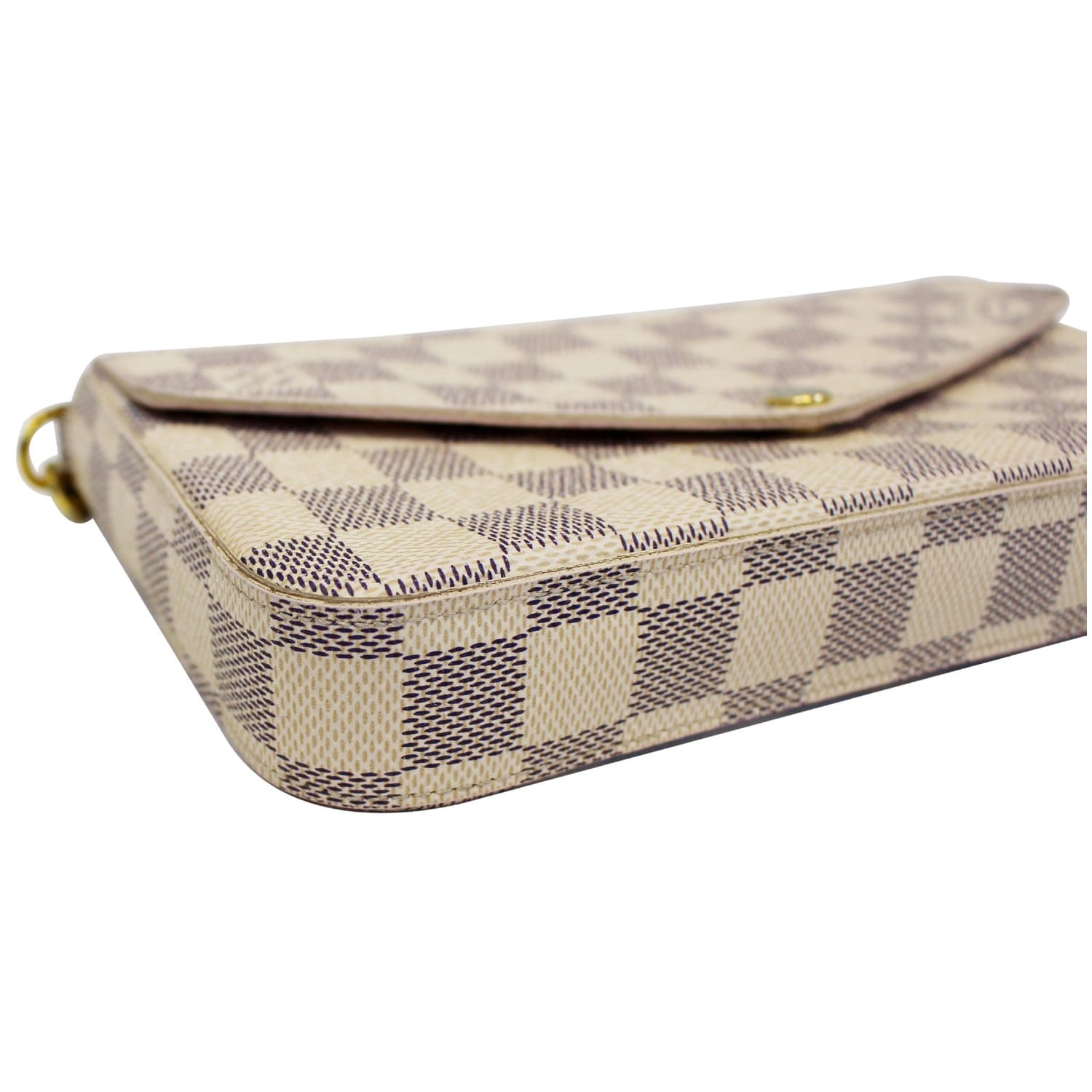 LOUIS VUITTON Pochette Felicie Damier Azur Crossbody Bag White-US