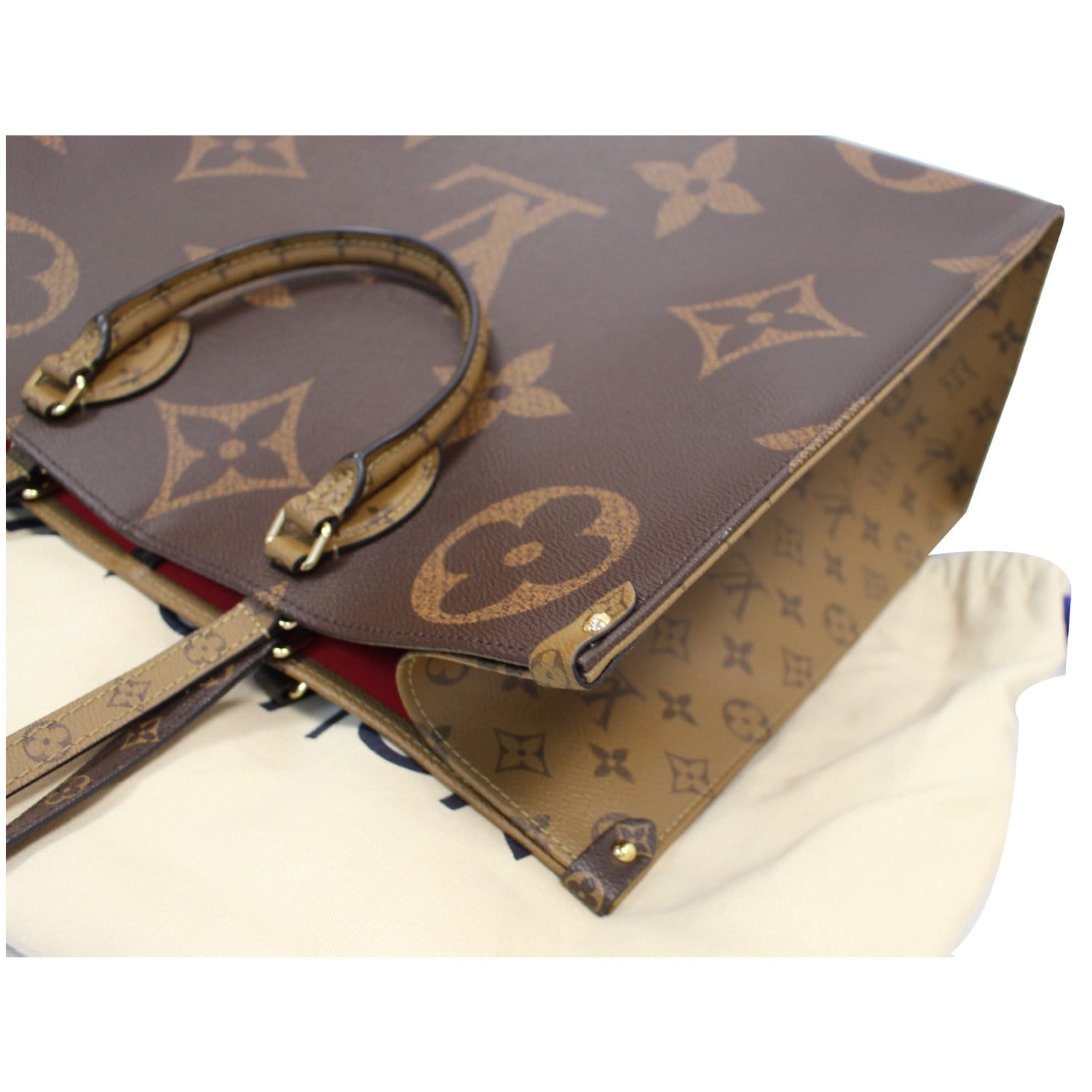 LOUIS VUITTON Onthego Reverse Monogram Giant Canvas Shoulder Bag Brown