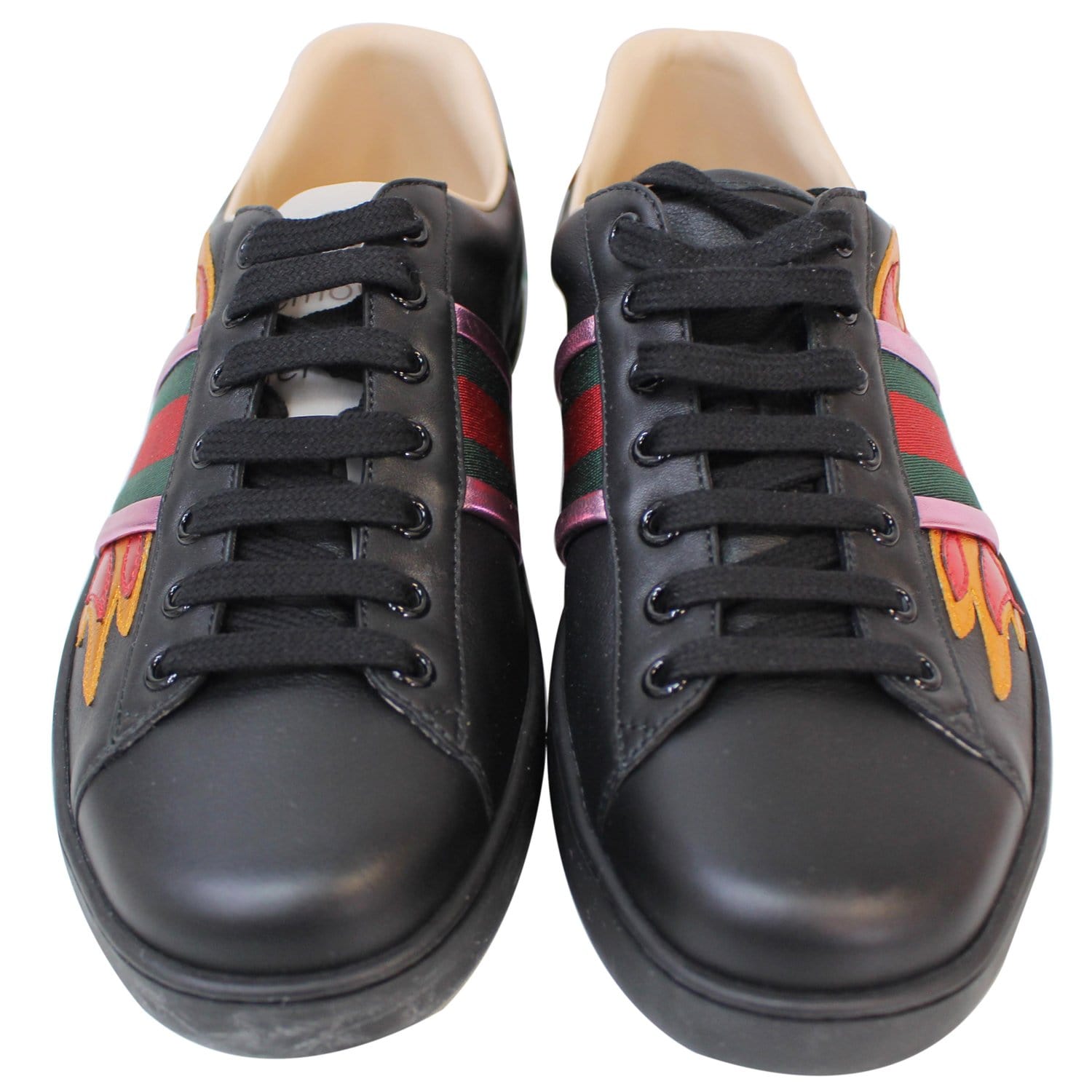 Voorvoegsel lanthaan hemel GUCCI Ace Low-Top Flames Sneaker Black 440724 US 7.5