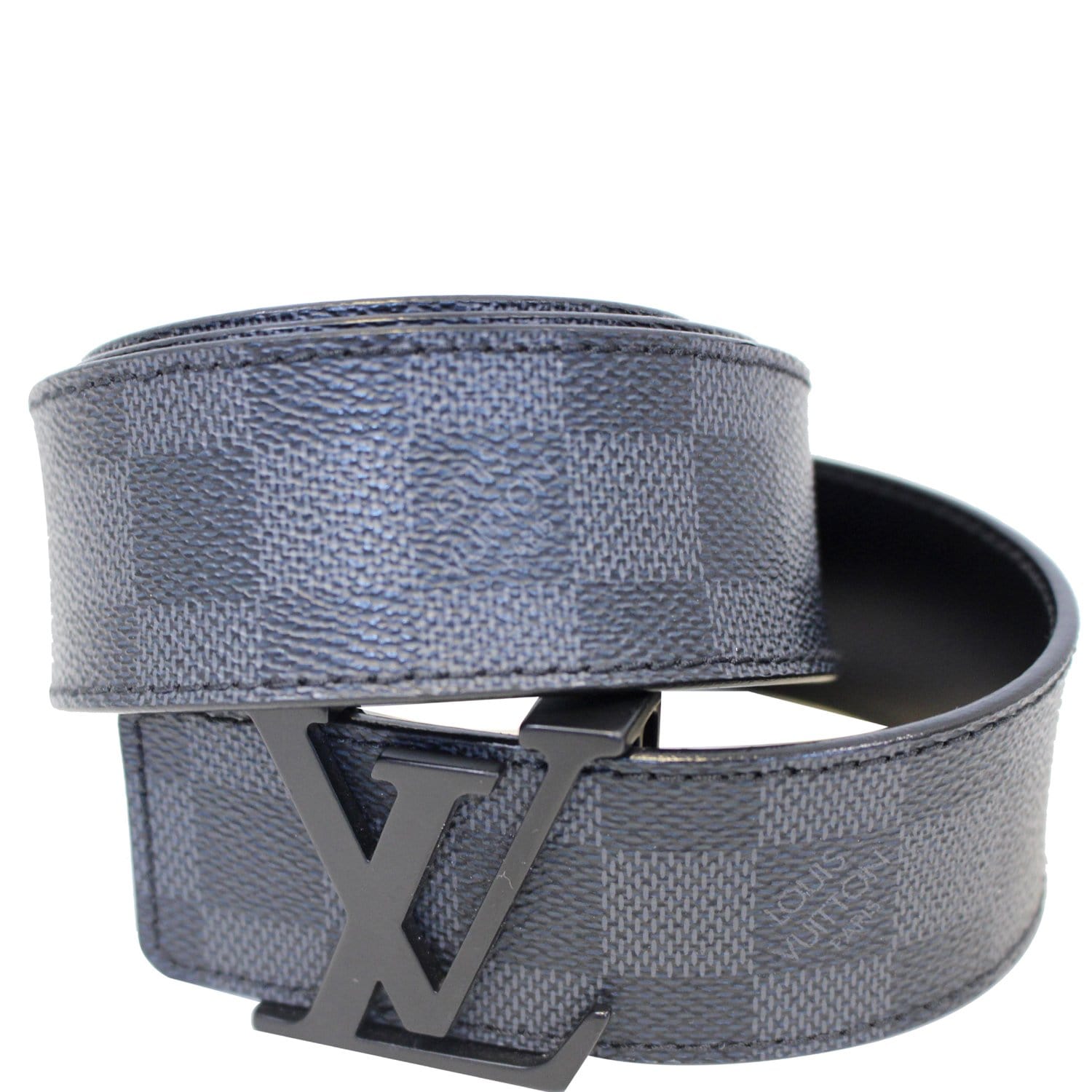 Louis Vuitton Blue Damier Graphite Logo Belt