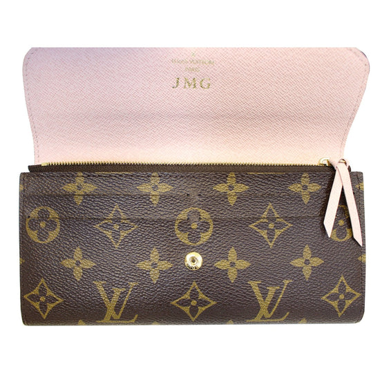 LOUIS VUITTON Monogram Emilie Wallet Rose Ballerine