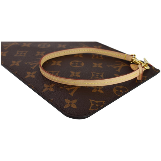 Neverfull leather clutch bag Louis Vuitton Brown in Leather - 31758842