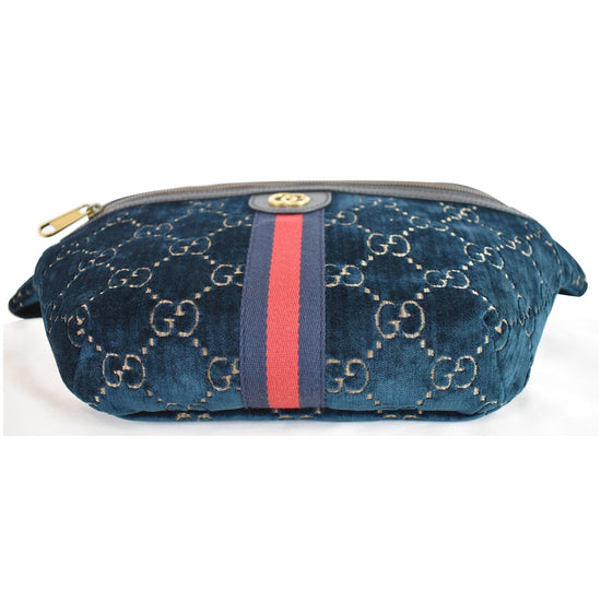 Navy Blue Velvet Bumbag 