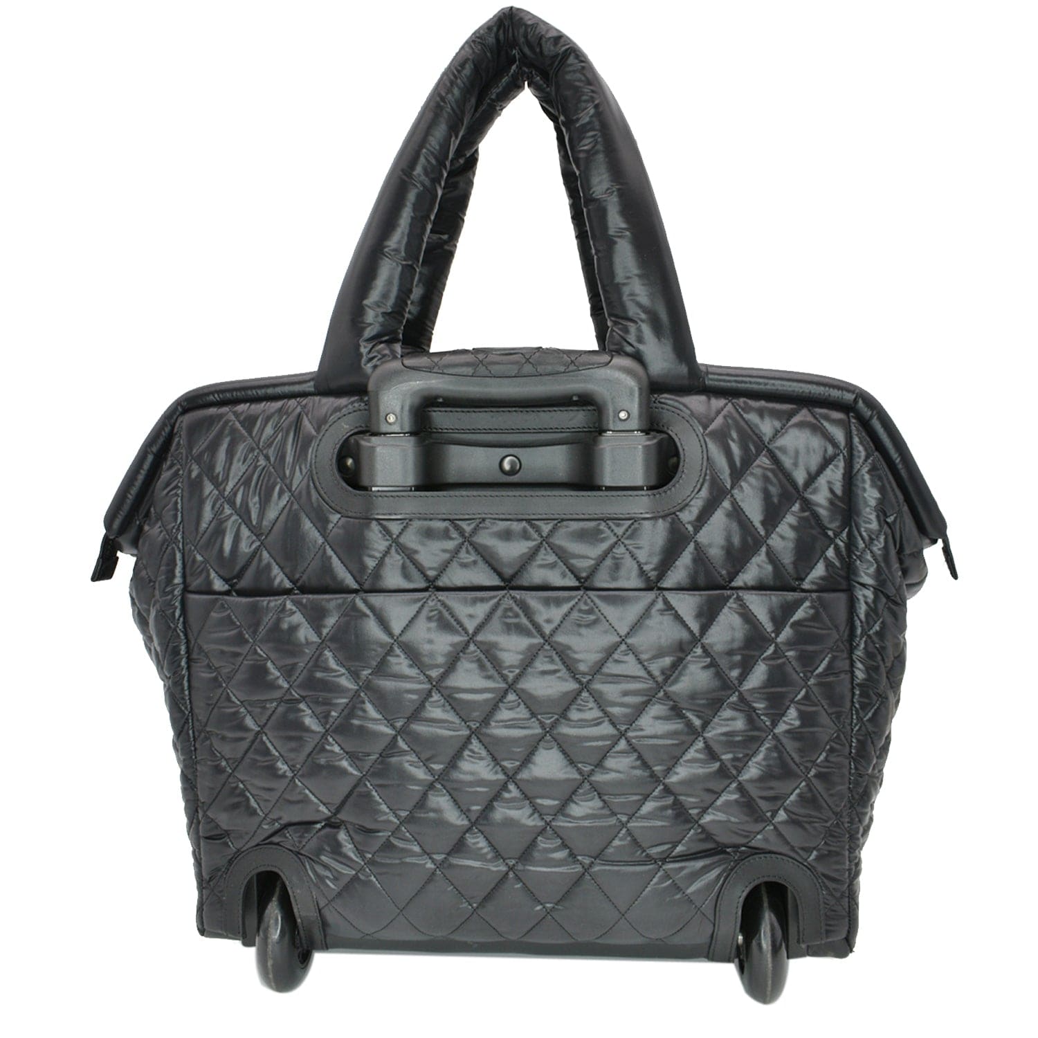 Chanel Coco Cabas Cabas Overnight Tote Black Microfiber Nylon Weekend Bag