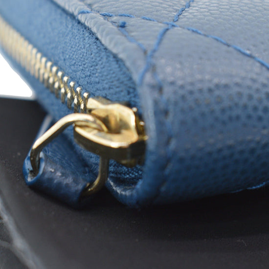 NIB Chanel Blue Caviar Small Zip Around Wallet GHW – Boutique Patina