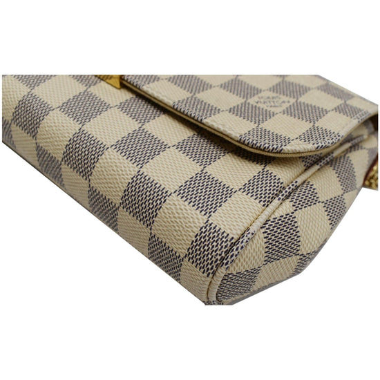 Louis Vuitton Favorite MM Damier Azur White Leather ref.157265 - Joli Closet