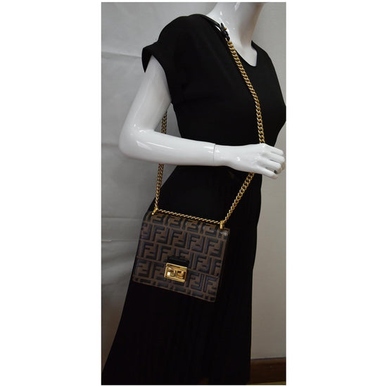 Kan u leather crossbody bag Fendi Black in Leather - 8192267