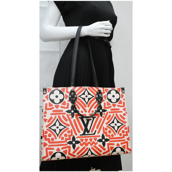 Louis Vuitton Limited Red Monogram Crafty Onthego GM 2way Tote 910lv97